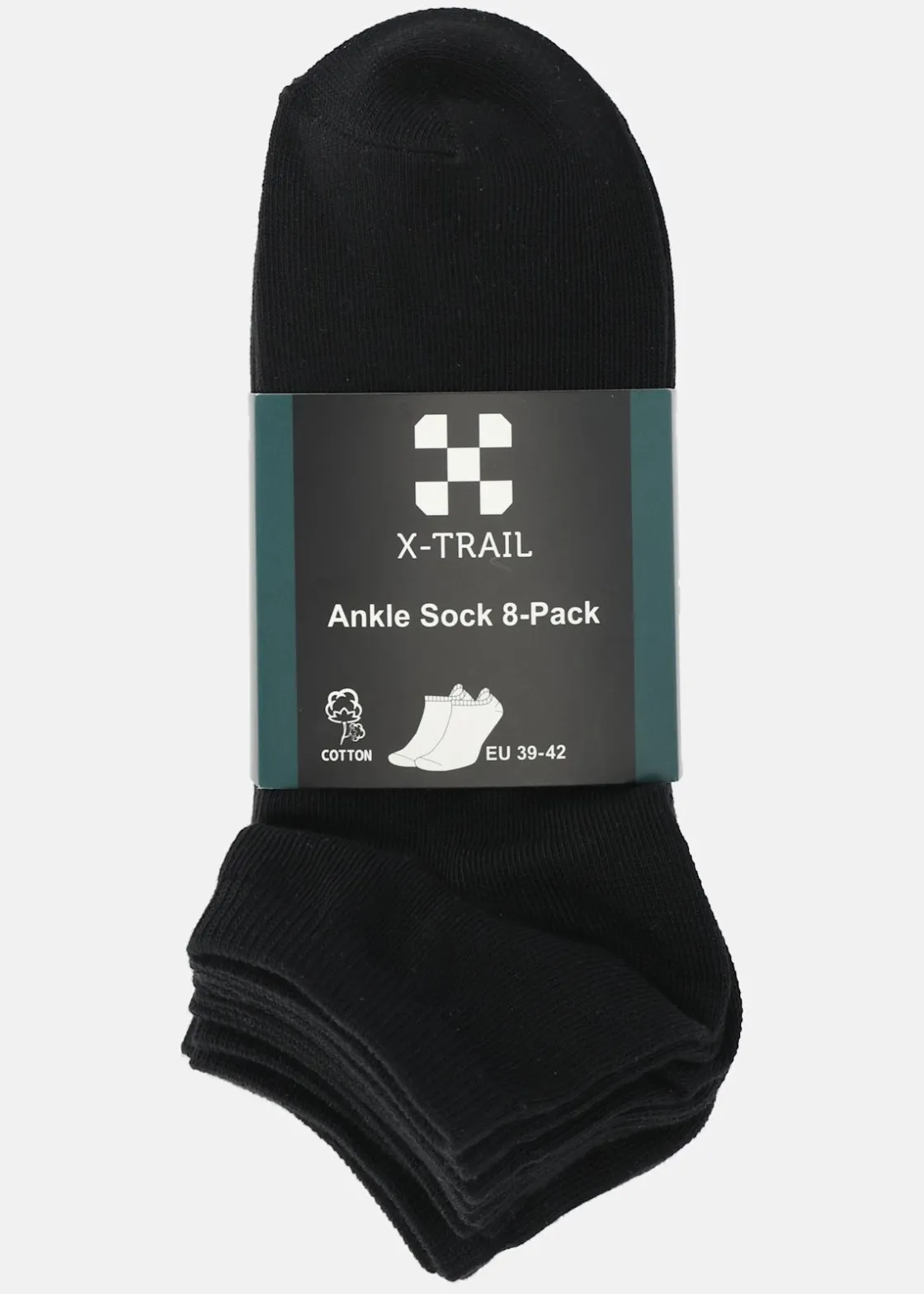 X-trail Ankle Sock 8-Pack Black