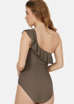 Sale Athlecia Aralei W One Shoulder Swimsuit Major Brown