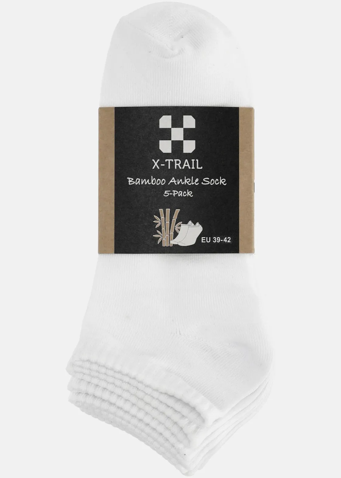 Clearance X-trail Bamboo Ankle Sock 5-Pack White