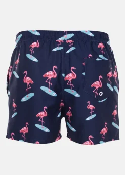 Hot Blount & Pool Beachshorts Navy Surfing Flamingo