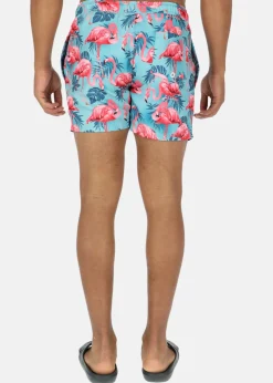 Blount & Pool Beachshorts Turquoise Flamingo