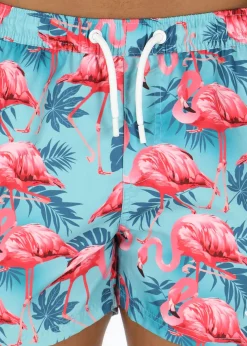 Blount & Pool Beachshorts Turquoise Flamingo
