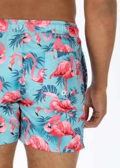 Blount & Pool Beachshorts Turquoise Flamingo