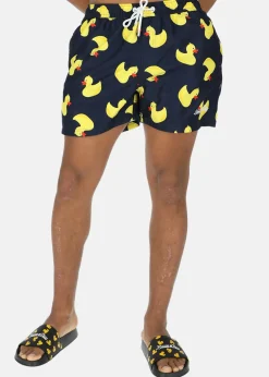 Discount Blount & Pool Beachshorts Navy Yellow Duck