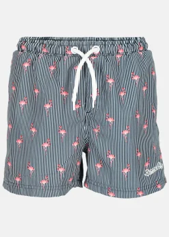 Sale Blount & Pool Beachshorts JR Navy Stripe Flamingo
