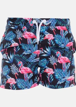 New Blount & Pool Beachshorts JR Black Flamingo Leaf