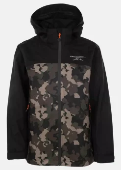 Clearance Swedemount Bodö Rain Jacket JR Black/Green Camouflage