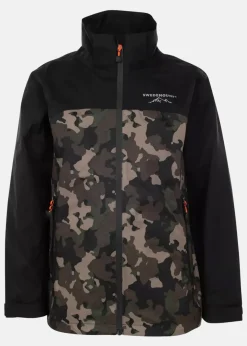Clearance Swedemount Bodö Rain Jacket JR Black/Green Camouflage