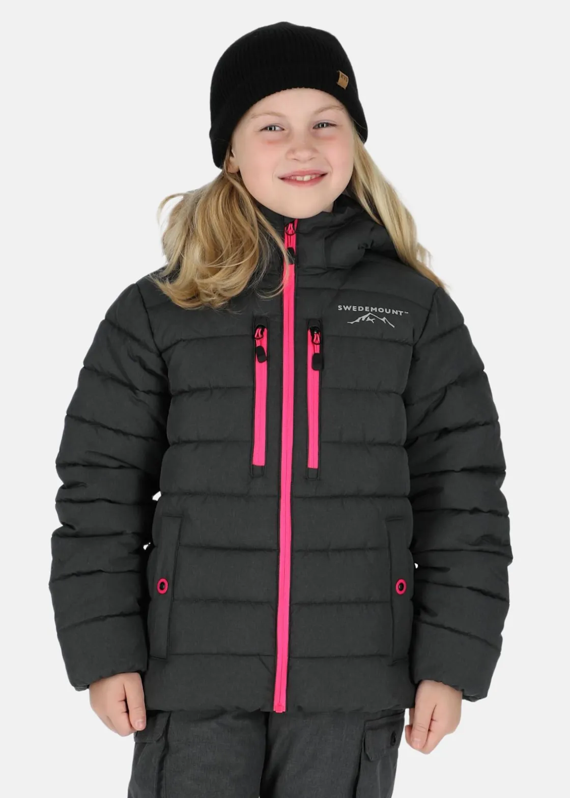 Hot Swedemount Branäs Jacket JR 2.0 Charcoal Melange/ Fresh Pink