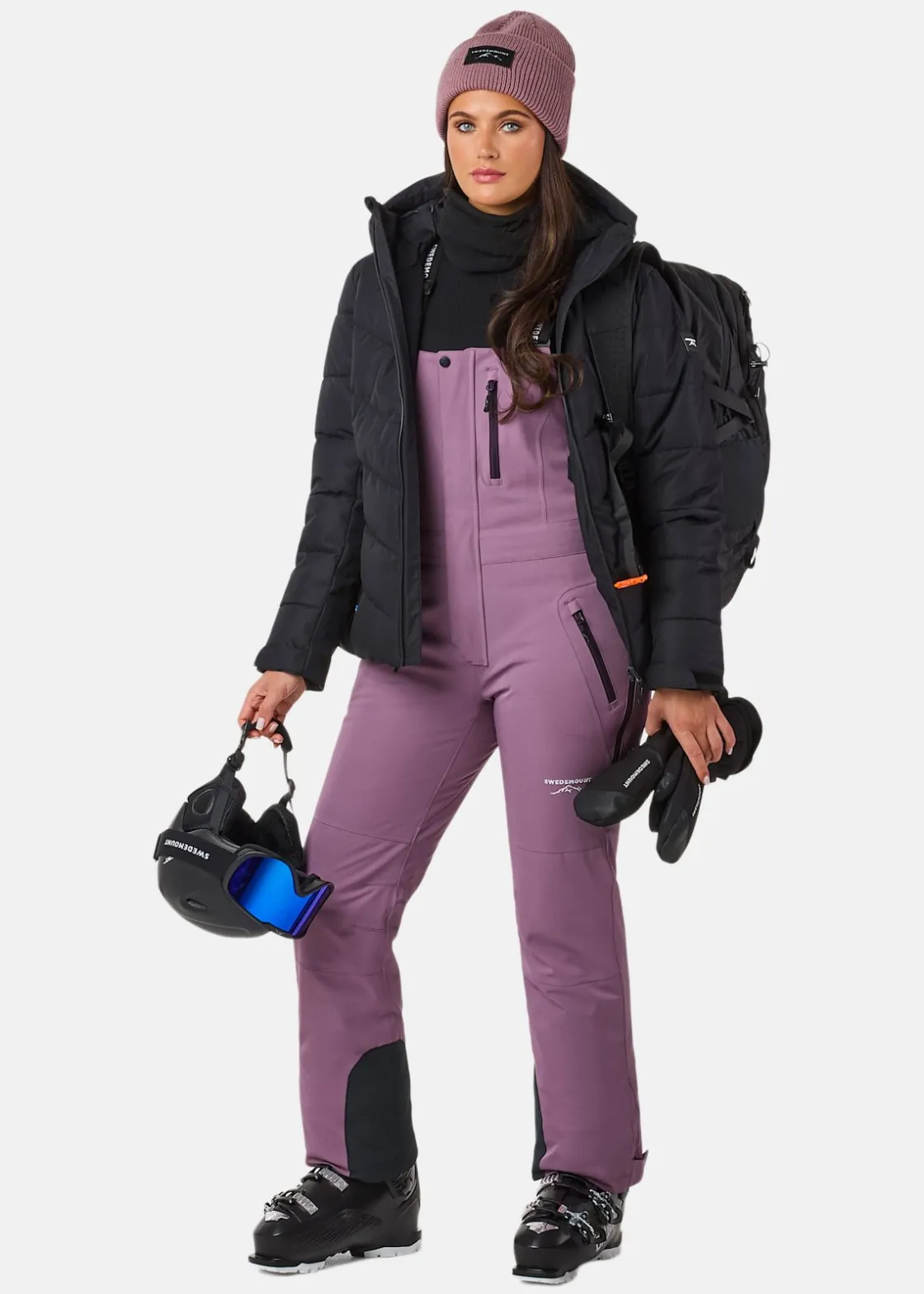 Best Swedemount Cervinia Bib Pants W Dk. Mauve/Dk. Plum