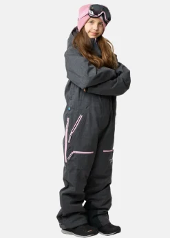 Swedemount Cervinia Skisuit JR Charcoal Melange/Light Pink