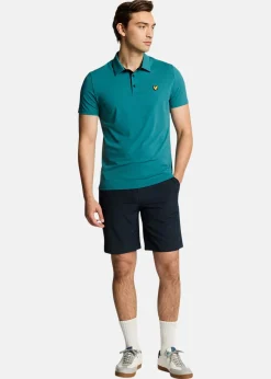 New Lyle&scott Contrast Placket Polo Shirt Albatross/ Jet Black