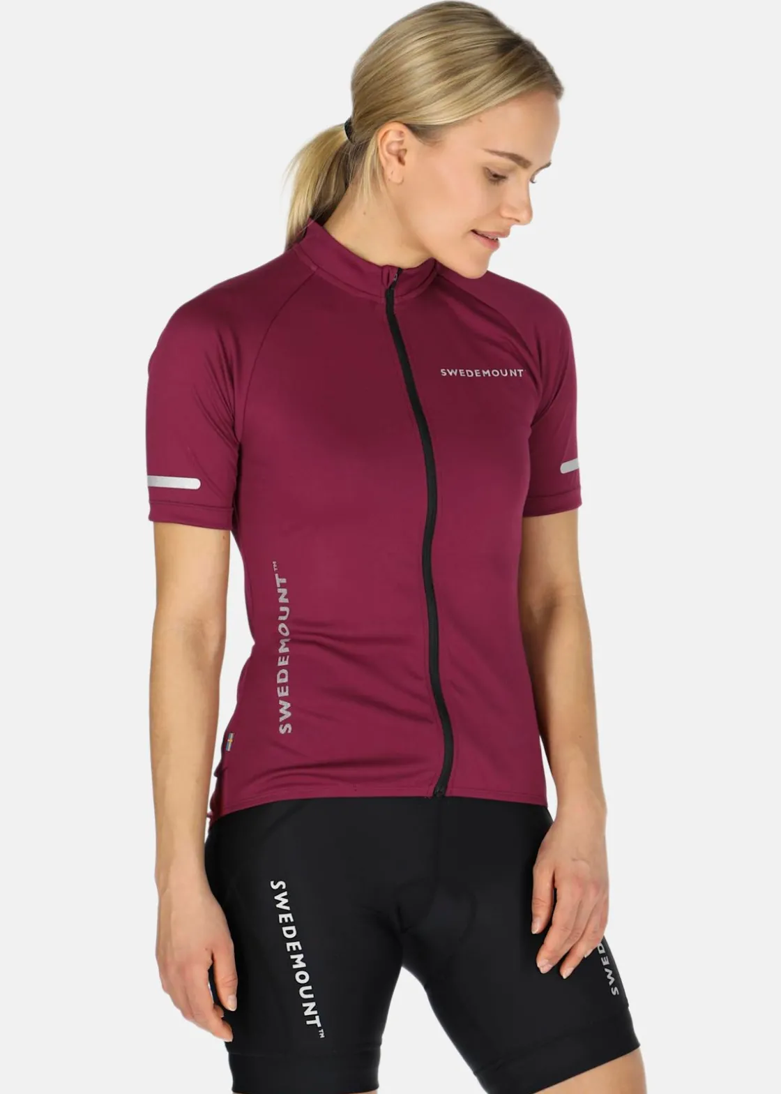 Online Swedemount Core Bike Tee W Burgundy/Reflective