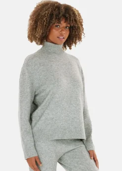 Sale Athlecia Daviana W Knitted High Neck Light Grey Melange