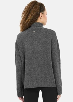 Sale Athlecia Daviana W Knitted High Neck Dark Grey Melange