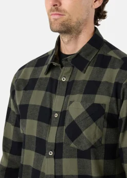 New Denim Factory Denver Flannel Shirt II Olive/Black Check