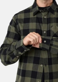 New Denim Factory Denver Flannel Shirt II Olive/Black Check