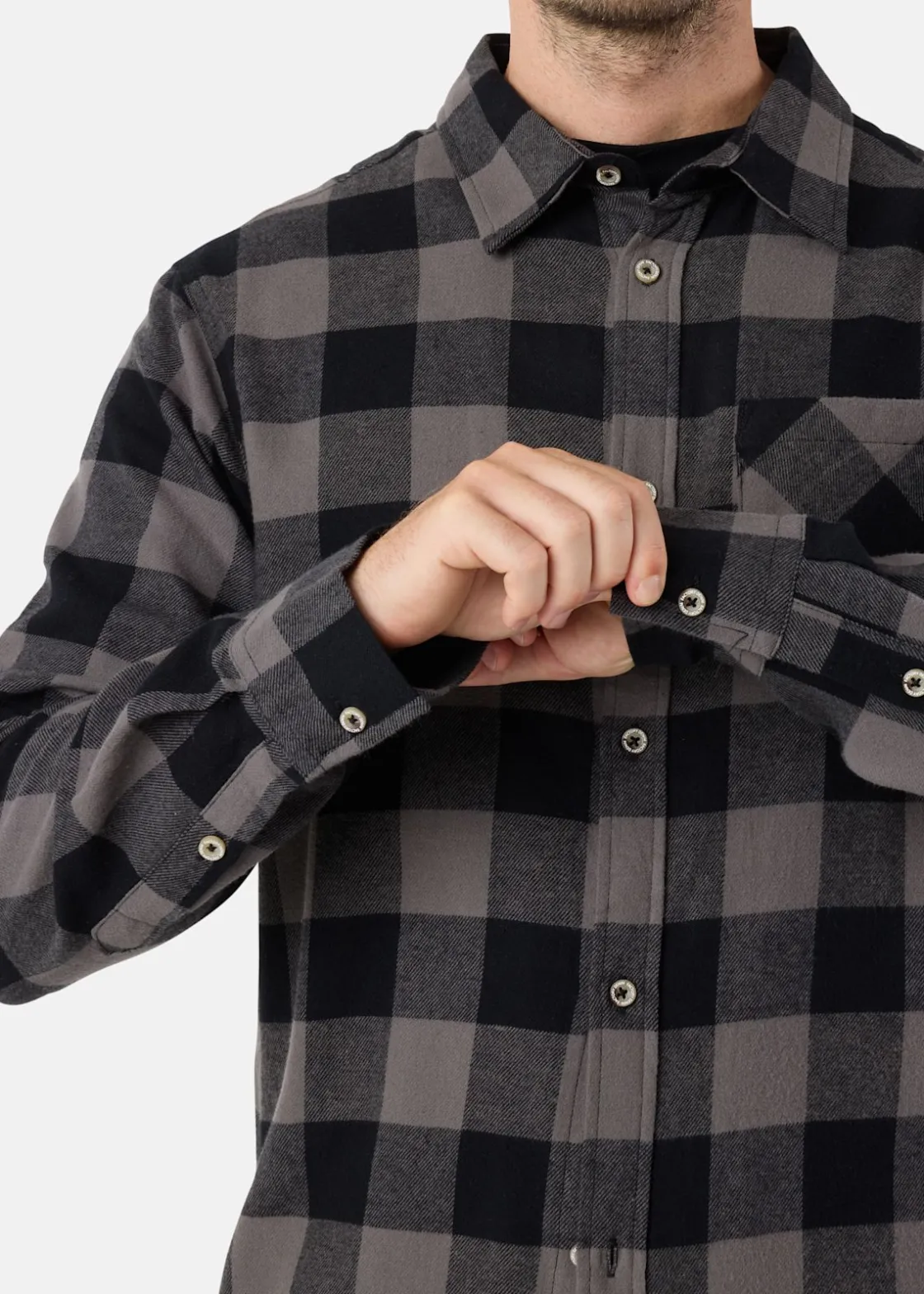 Discount Denim Factory Denver Flannel Shirt II Charcoal/Black Check