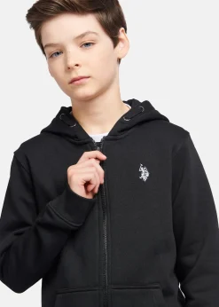New US Polo Kids DHM BB ZIP HOODIE Black Bright White