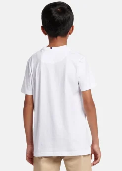 Discount US Polo Kids DHM TSHIRT White / Dark Sapphire Navy DHM