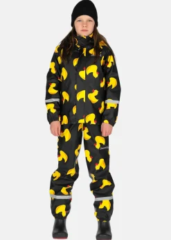 New Blount & Pool Drizzle Fleece Rain Set JR Black Yellow Duck