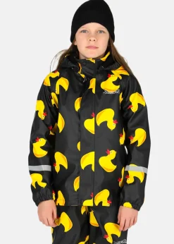 New Blount & Pool Drizzle Fleece Rain Set JR Black Yellow Duck
