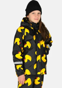 New Blount & Pool Drizzle Fleece Rain Set JR Black Yellow Duck
