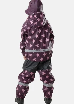 Hot Swedemount Drop Fleece Rain Set JR Plum/Lt. Pink