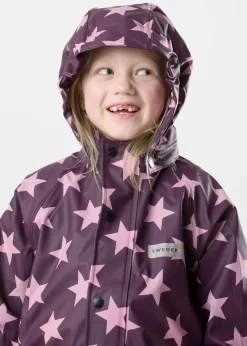 Hot Swedemount Drop Fleece Rain Set JR Plum/Lt. Pink