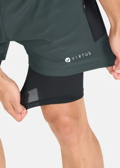 New Virtus Dylan M 2-in-1 Stretch Shorts Woodland Gray
