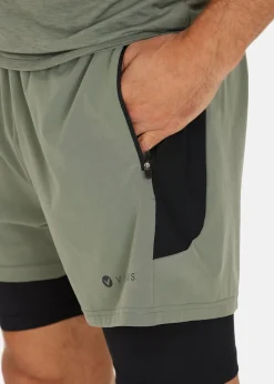 New Virtus Dylan M 2-in-1 Stretch Shorts Smoked Sage