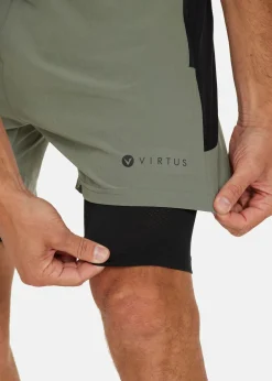 New Virtus Dylan M 2-in-1 Stretch Shorts Smoked Sage