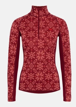 Discount Kari Traa EDITH HALF ZIP BURGUNDY RED