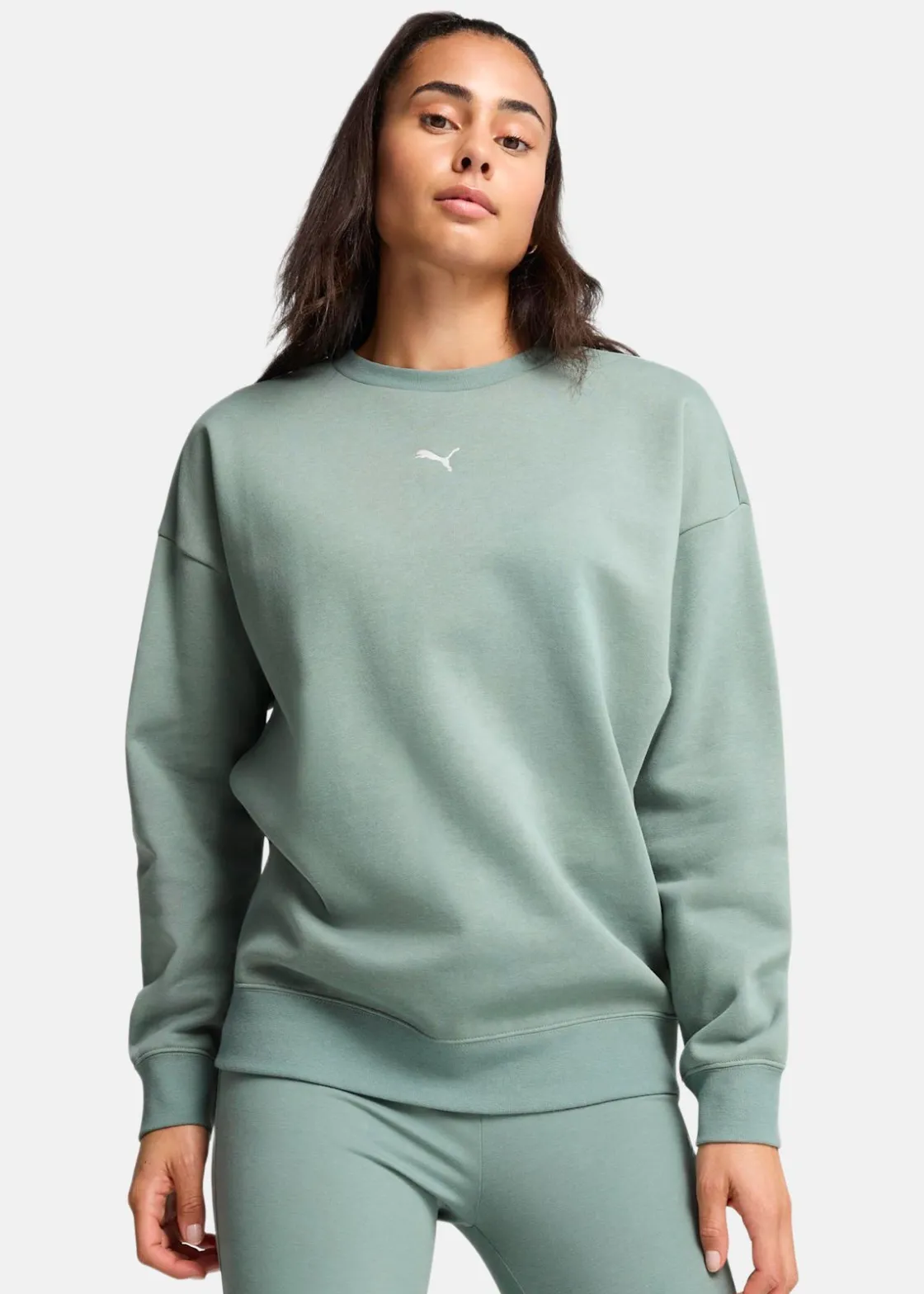 Outlet Puma ESS Oversized Crew FL Green Moon