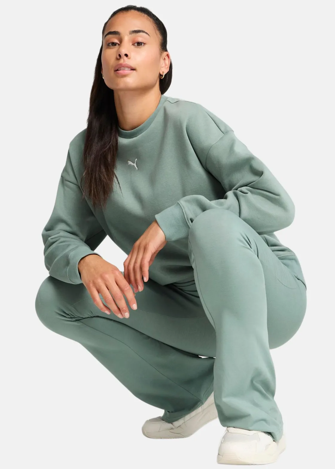 Outlet Puma ESS Oversized Crew FL Green Moon