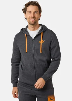 Clearance Puma ESS REBEL FZ HOODIE Dark Gray Heather