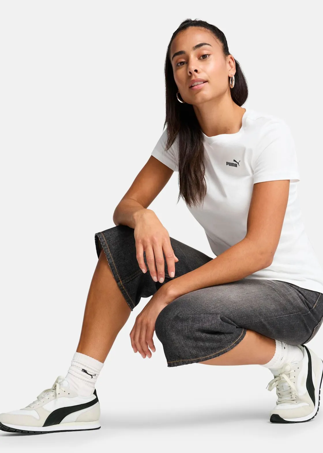 Clearance Puma ESS Small No. 1 Logo Tee PUMA White