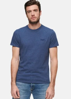 Discount Superdry ESSENTIAL LOGO EMB TEE Bright Blue Marl