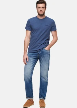 Discount Superdry ESSENTIAL LOGO EMB TEE Bright Blue Marl