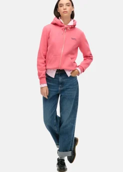 Best Superdry Essential Logo Zip Hoodie Camping Pink