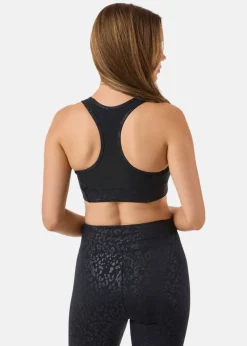 Online Röhnisch Flattering Mesh Sportsbra Leo Emboss Black