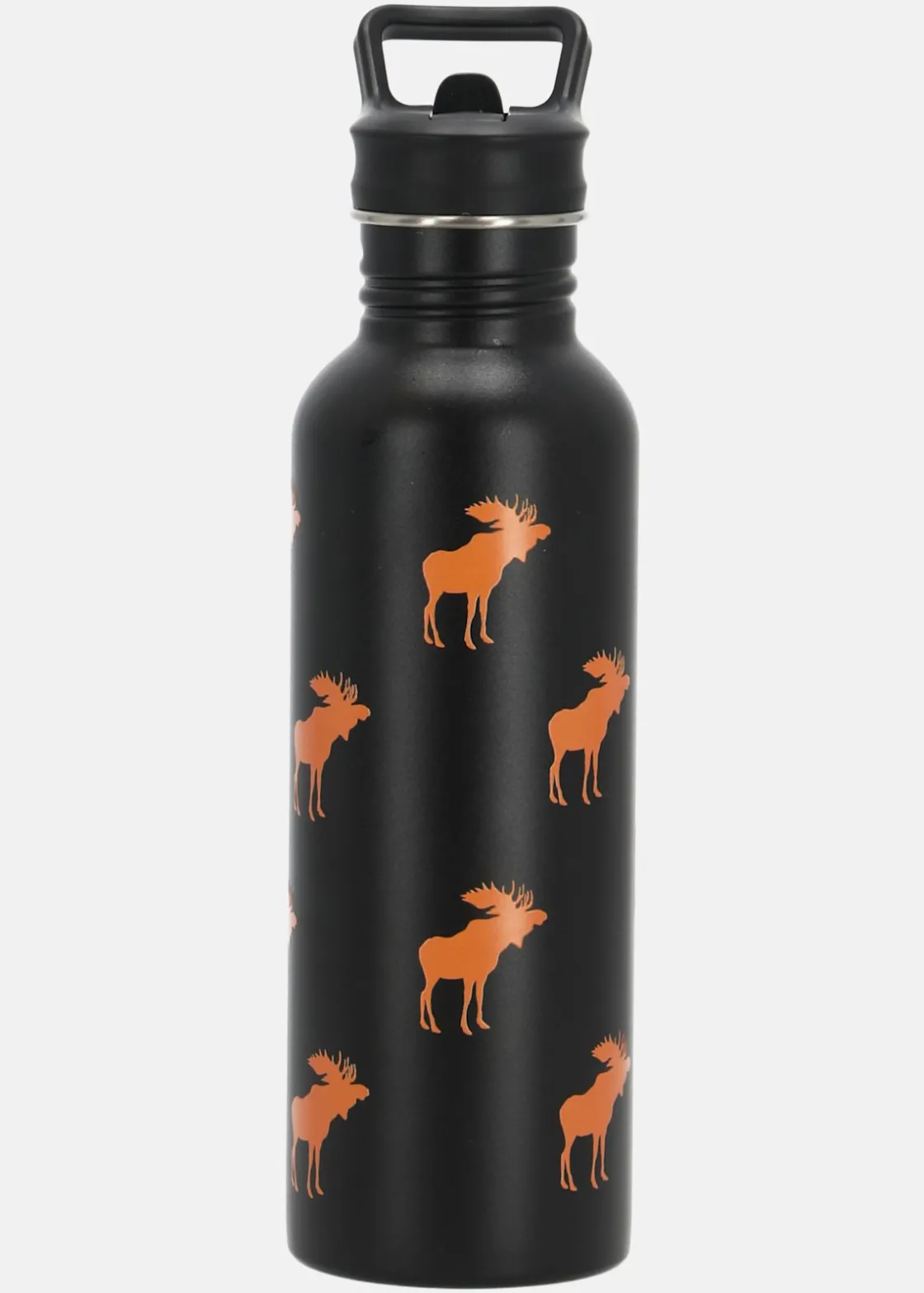 Clearance Swedemount Forest Drink Bottle 750 Black AOP Elk