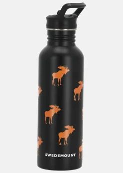 Clearance Swedemount Forest Drink Bottle 750 Black AOP Elk