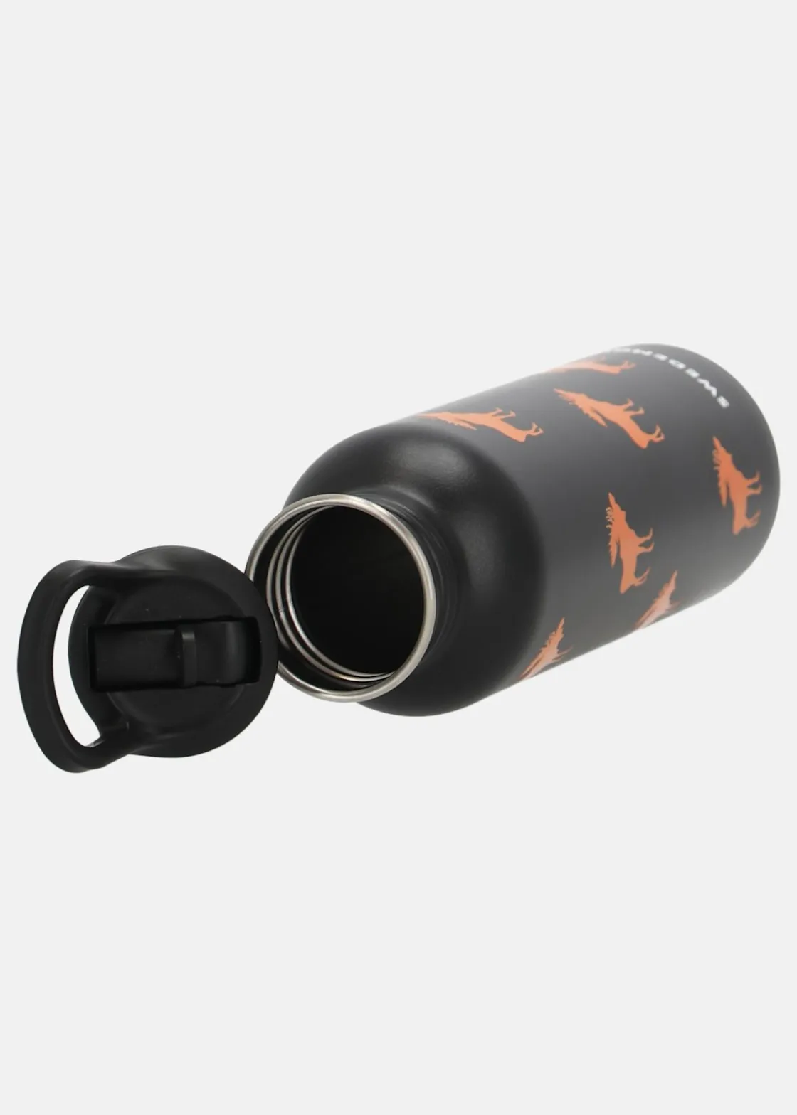 Clearance Swedemount Forest Drink Bottle 750 Black AOP Elk