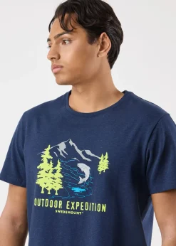 Best Swedemount Forest Tee Greymelange Salmon