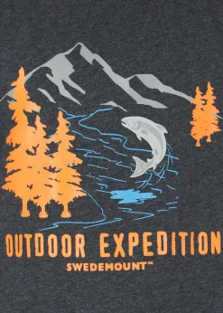 Sale Swedemount Forest Tee JR Greymelange Salmon