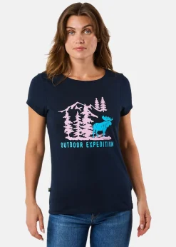 Swedemount Forest Tee W Navy Elk