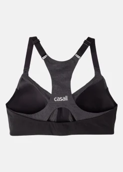 Discount Casall Front Zip Sports Bra Dk grey melange