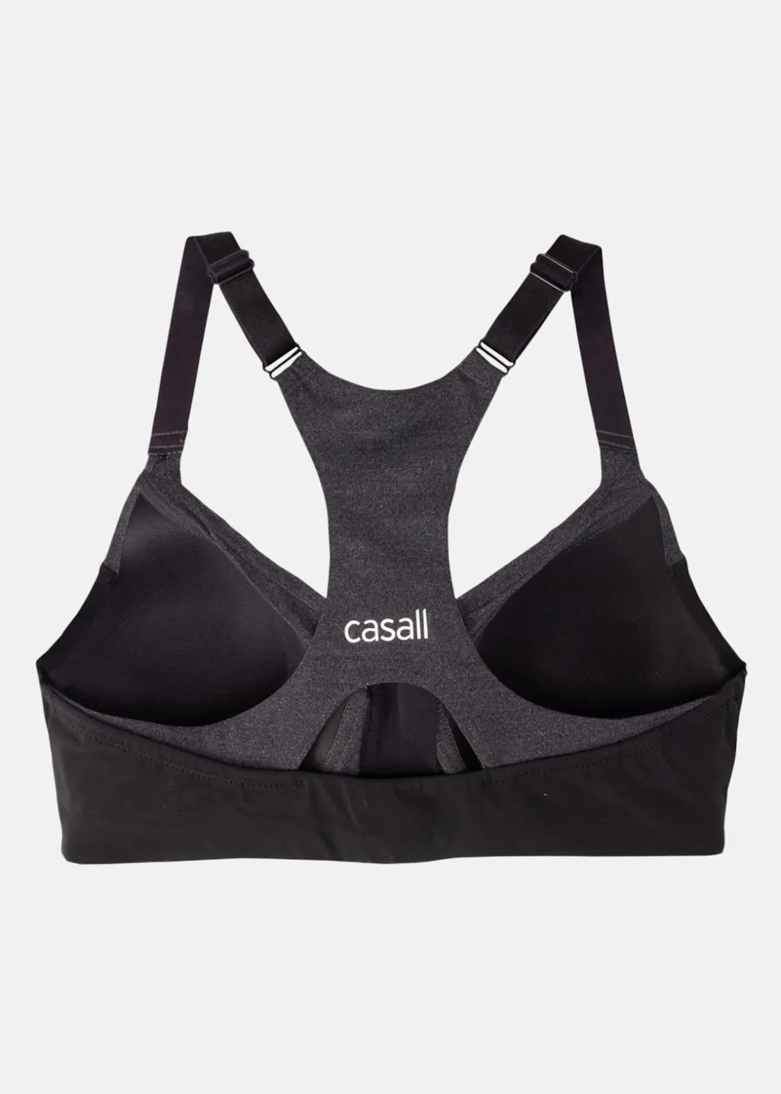 Discount Casall Front Zip Sports Bra Dk grey melange