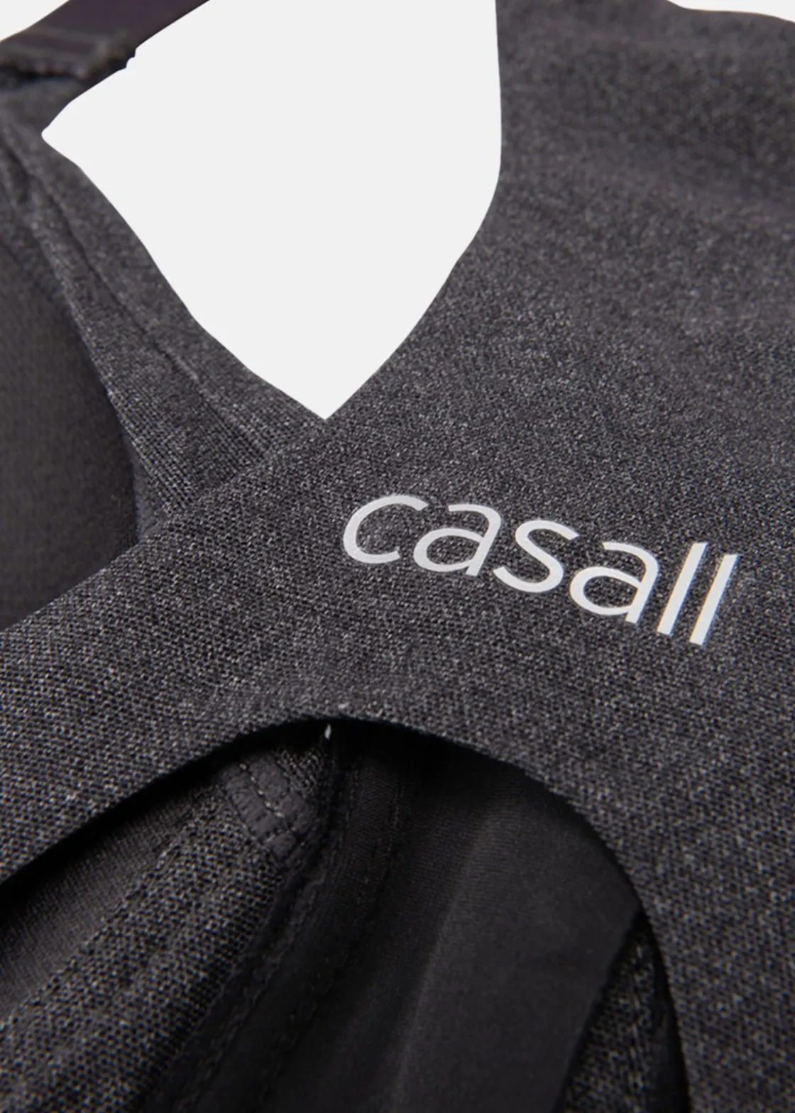 Discount Casall Front Zip Sports Bra Dk grey melange